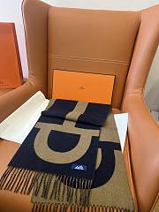 Kitlife Hermes Stirrup Cashmere Long Scarf Black & Brown 30x140cm - 6