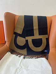 Kitlife Hermes Stirrup Cashmere Long Scarf Black & Brown 30x140cm - 5