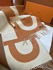 Kitlife Hermes Stirrup Cashmere Long Scarf Brown & Beige 30x140cm  - 6