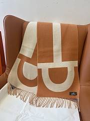 Kitlife Hermes Stirrup Cashmere Long Scarf Brown & Beige 30x140cm  - 3