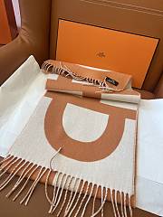 Kitlife Hermes Stirrup Cashmere Long Scarf Brown & Beige 30x140cm  - 2
