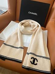Kitlife Chanel 25B Knitted Cashmere Scarf Off-White 30x190cm - 1