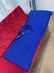 Kitlife Burberry Equestrian Knight Logo Cashmere Hooded Cape Royal Blue 120x176cm - 6