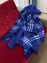 Kitlife Burberry Equestrian Knight Logo Cashmere Hooded Cape Royal Blue 120x176cm - 5