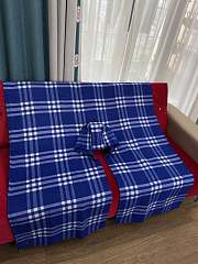 Kitlife Burberry Equestrian Knight Logo Cashmere Hooded Cape Royal Blue 120x176cm - 2