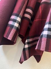 Kitlife Burberry Knight Logo Cashmere Hooded Cape Red 176x120cm - 6