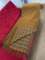 Kitlife Burberry Caramel Checkered Wool Cape 140x140cm - 6
