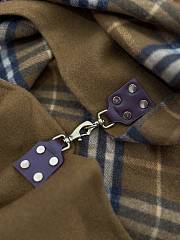 Kitlife Burberry Caramel Checkered Wool Cape 140x140cm - 5