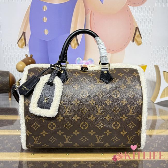 Kitlife Louis Vuitton Speedy Soft 30 Teddy Bag M26326 30x17x21cm - 1