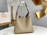 Kitlife Chloe Marcie Hobo Bag In Grey Grained Leather 36x29x10cm - 6