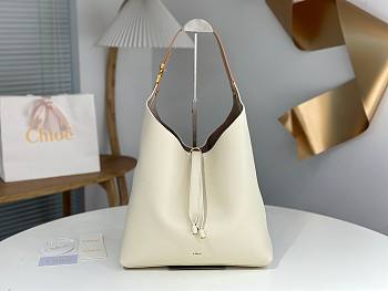 Kitlife Chloe Marcie Hobo Bag In White Grained Leather 36x29x10cm