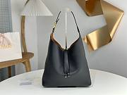 Kitlife Chloe Marcie Hobo Bag In Black Grained Leather 36x29x10cm - 1