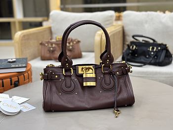 Kitlife Chloe Paddington Bag In Dark Brown Leather 36x18x15cm