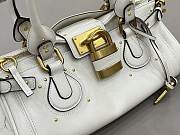 Kitlife Chloe Paddington Bag In White Leather 36x18x15cm  - 5