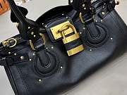 Kitlife Chloe Paddington Bag In Black Leather 36x18x15cm  - 3