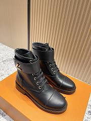 Kitlife Louis Vuitton Boots Black Leather Wonderland Ranger Combat - 6