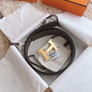 Kitlife Hermes Belts Dark Brown & Black With Gold Buckle 38mm  - 5