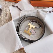 Kitlife Hermes Belts Grey & Black With Gold Buckle 38mm - 4