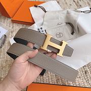 Kitlife Hermes Belts Grey & Black With Gold Buckle 38mm - 5