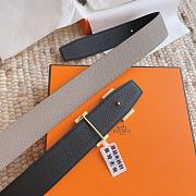 Kitlife Hermes Belts Grey & Black With Gold Buckle 38mm - 6