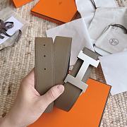 Kitlife Hermes Belts Grey & Black With Silver Buckle 38mm  - 5