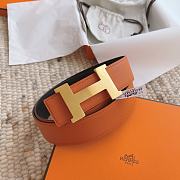 Kitlife Hermes Belts Brown & Black With Gold Buckle 38mm - 5