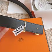 Kitlife Hermes Belts Brown & Black With Gold Buckle 38mm - 4