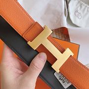 Kitlife Hermes Belts Brown & Black With Gold Buckle 38mm - 3