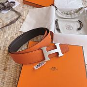 Kitlife Hermes Belts Brown With Silver Buckle 38mm - 5