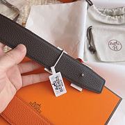 Kitlife Hermes Belts Brown With Silver Buckle 38mm - 3