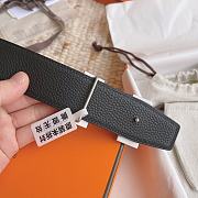 Kitlife Hermes Belts Black With Silver Buckle 38mm - 3