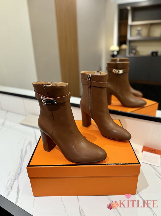 Kitlife Hermes Stiefeletten Saint Germain Ankle Boots Brown - 1