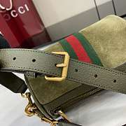 Kitlife Gucci Ophidia Mini Bag Dark Green Suede 846869 21x12x5cm - 6