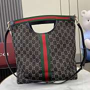 Kitlife Gucci Gucci Men Large Tote Bag In Black & White GG Canvas 35x39.5x14cm  - 3