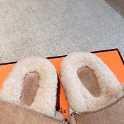 Kitlife Hermes Chypre Shearling Sandals Beige Suede  - 4