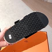 Kitlife Hermes Chypre Shearling Sandals Black Suede  - 3