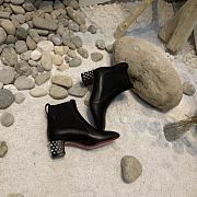 Kitlife Christian Louboutin Spike Accents Leather Chelsea Boots Black - 1