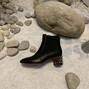 Kitlife Christian Louboutin Spike Accents Leather Chelsea Boots Black - 3