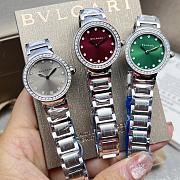 Kitlife Bvlgari LVCEA Wrist Watch With Diamond In Silver / Red / Green - 1