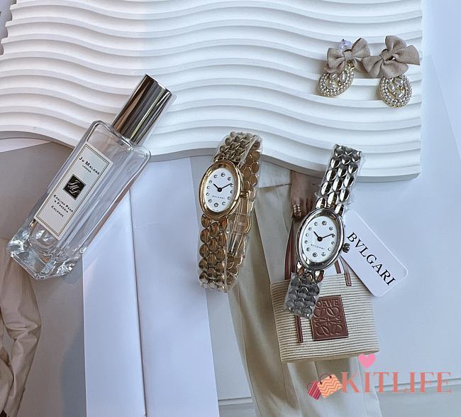 Kitlife Bvlgari Ovale Women Watch In Gold/ Siver  - 1