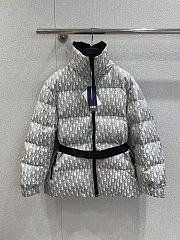 Kitlife Dior DiorAlps Belted Puffer Jacket Gray Oblique Quilted Technical Taffeta - 1