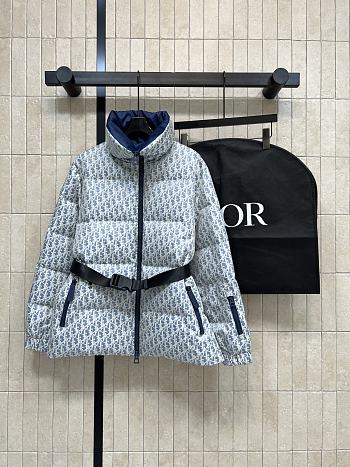 Kitlife Dior DiorAlps Belted Puffer Jacket Light Blue Oblique Quilted Technical Taffeta 