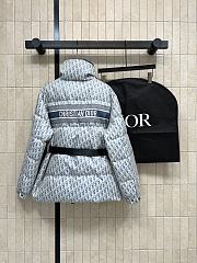 Kitlife Dior DiorAlps Belted Puffer Jacket Light Blue Oblique Quilted Technical Taffeta  - 2