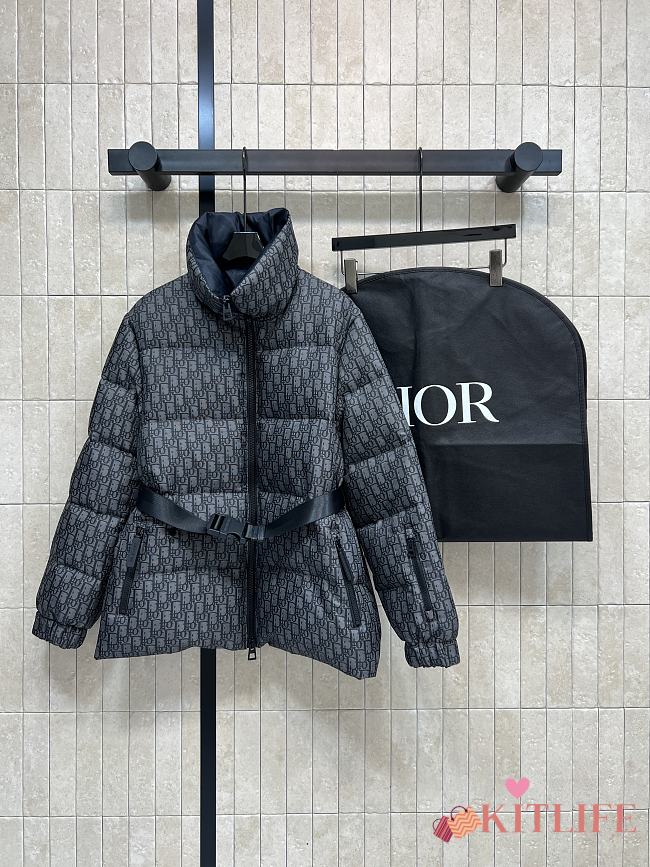 Kitlife Dior DiorAlps Belted Puffer Jacket Black Oblique Quilted Technical Taffeta - 1