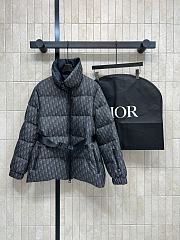 Kitlife Dior DiorAlps Belted Puffer Jacket Black Oblique Quilted Technical Taffeta - 1