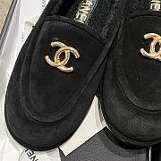 Kitlife Chanel Black Sheepskin Wool Warm Loafers - 5