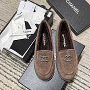 Kitlife Chanel Brown Sheepskin Wool Warm Loafers  - 1