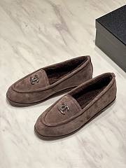 Kitlife Chanel Brown Sheepskin Wool Warm Loafers  - 3
