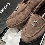 Kitlife Chanel Brown Sheepskin Wool Warm Loafers  - 2