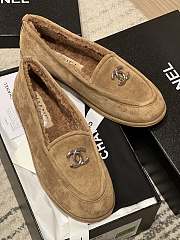 Kitlife Chanel Beige Sheepskin Wool Warm Loafers  - 3